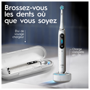 Oral-B iO 10 - Avec Etui de Voyage Chargeur - Blanche - Brosse À Dents Électrique