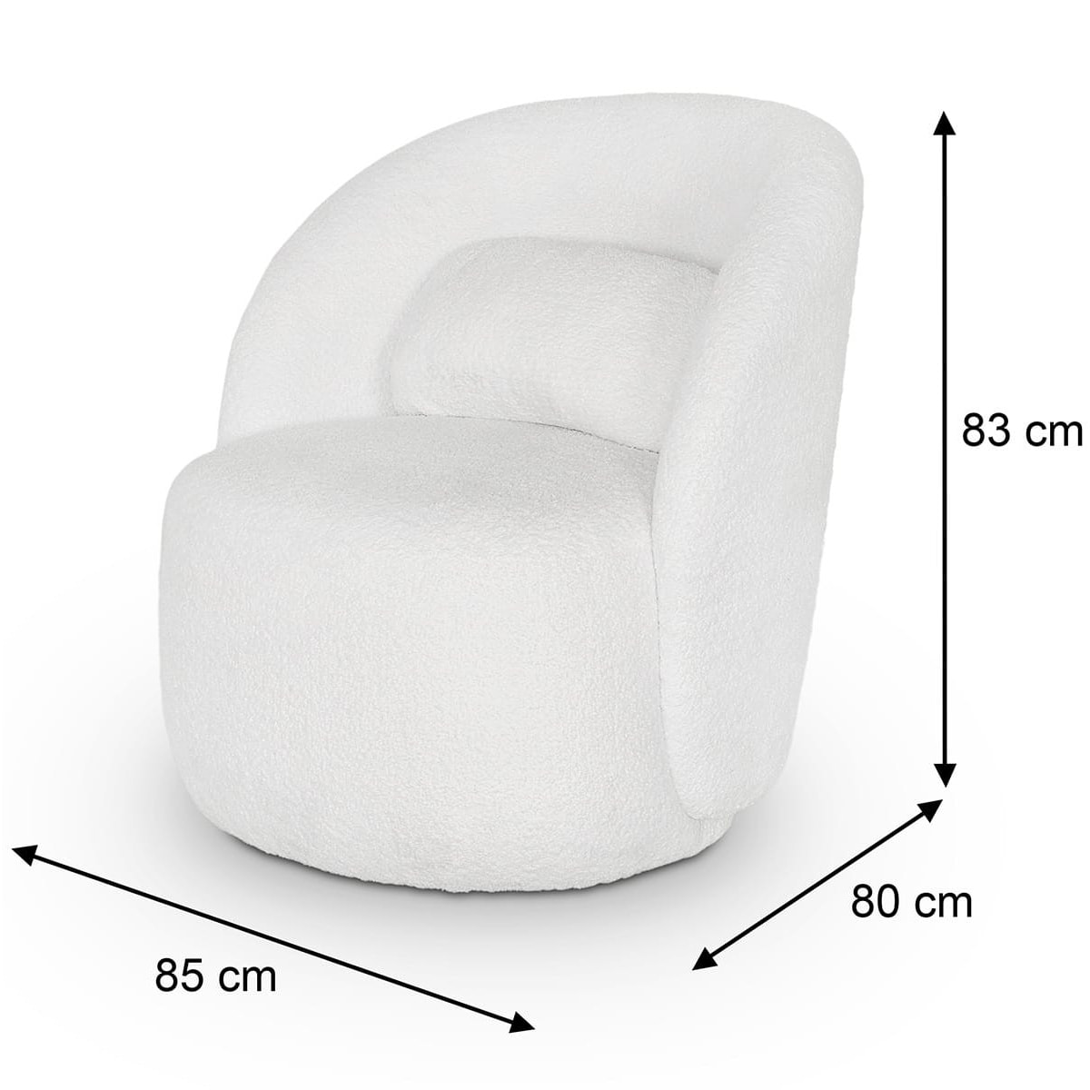 Fauteuil en tissu bouclette - Rondo