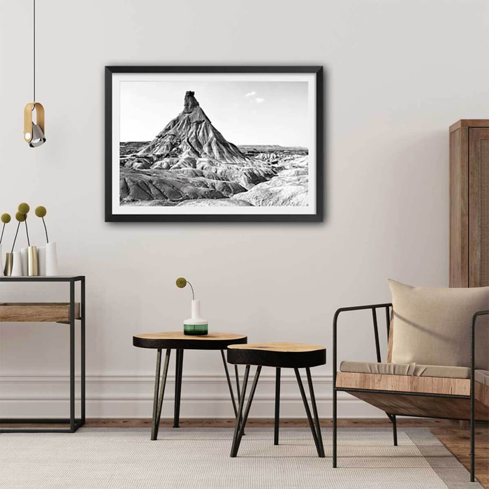 Affiche  piton de los bardenas Affiche sous cadre noir