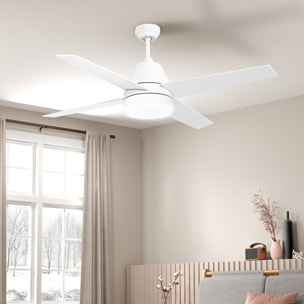 Ventilador de Techo con Luz 46W Ø129 cm Motor DC Ventilador de Techo Silencioso con 4 Aspas Reversibles Mando a Distancia 6 Velocidades y Temporizador para Dormitorio Salón