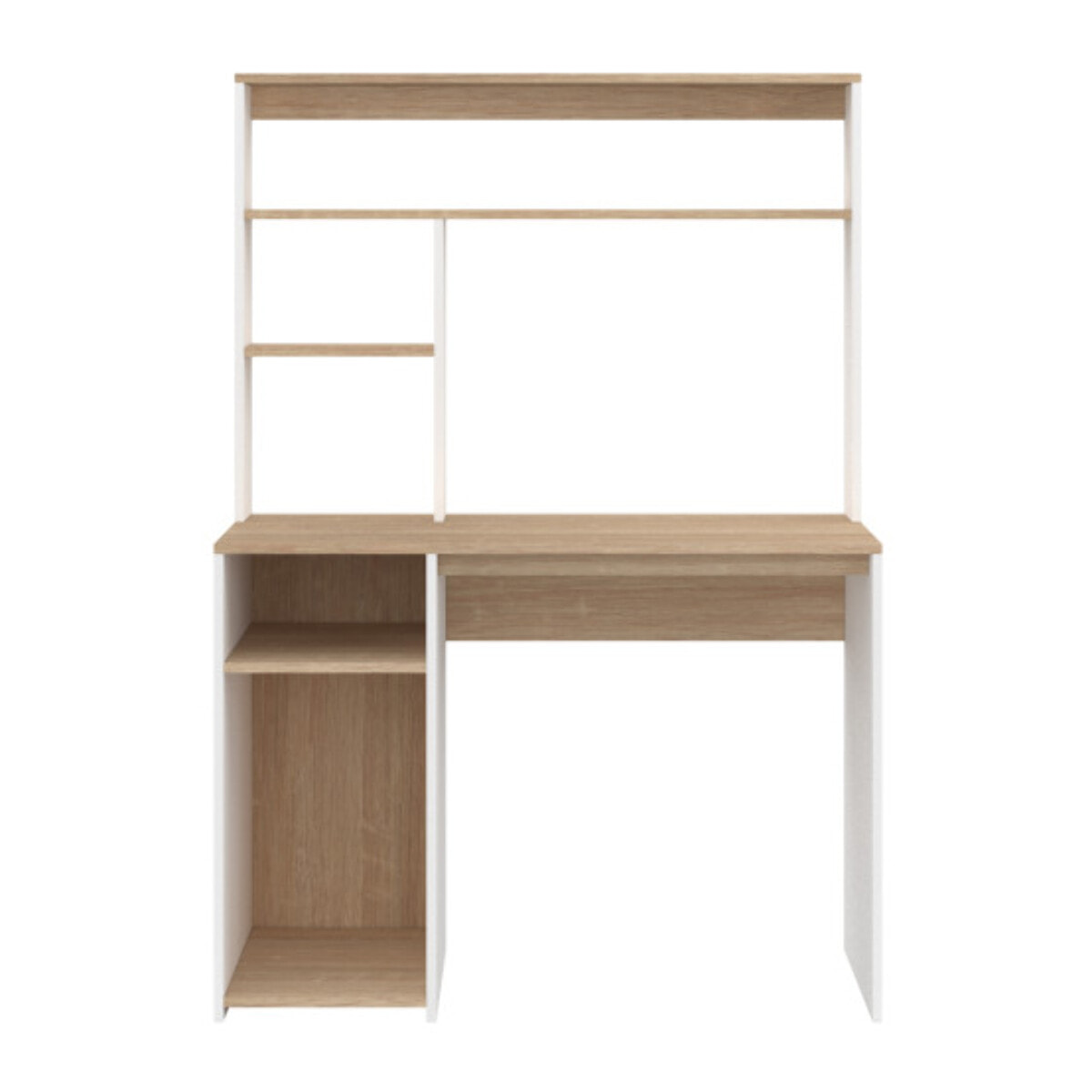 Bureau avec étagères Danny - Bois - Blanc