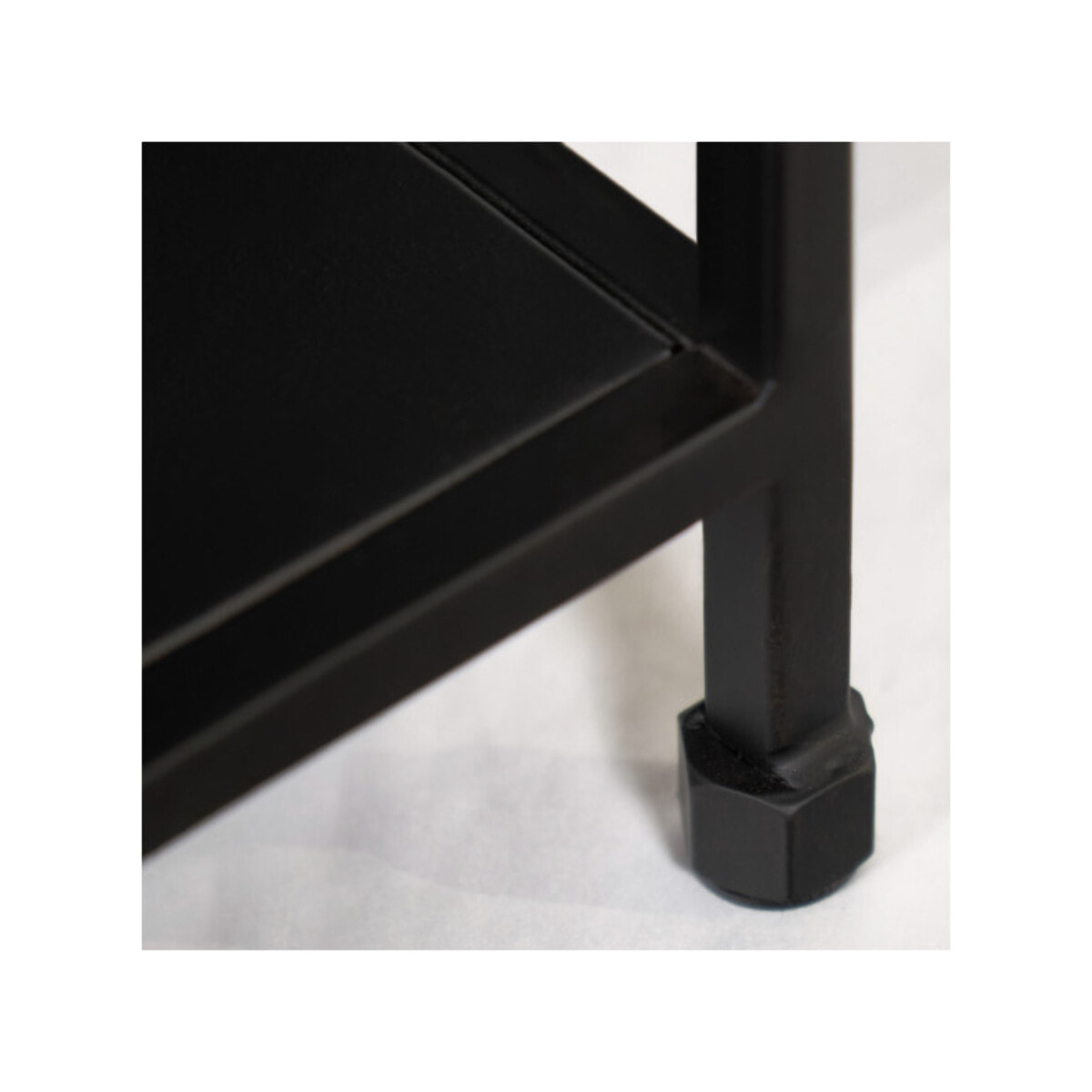 Console design avec 3 étagères en métal - Noir - PAIGE