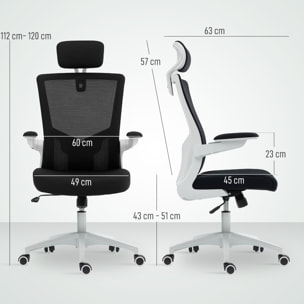 Chaise de bureau manager ergonomique réglable accousoirs relevables noir