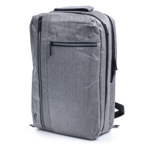 Zaino da cabina multiscomparto, porta laptop 17". Adattabile a Trolley. Presa USB esterna nascosta.