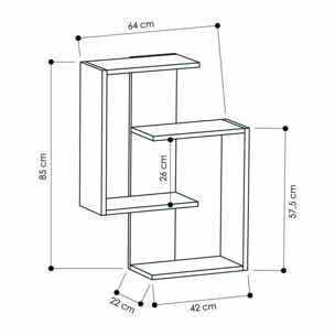 Mensola Dpiemont, Scaffale, Ripiano a muro, Scaffalatura multiuso, 64x22h85 cm, Antracite e Rovere