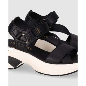 Sandalias de Piel - Negro - Tacón: 6 cm