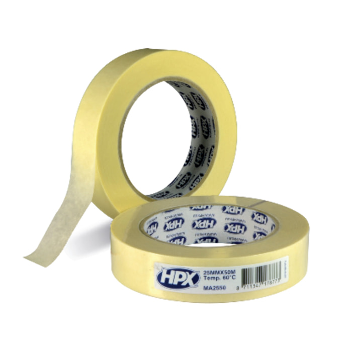 Ruban de masquage bâtiment 60°C Blanc crème 19mm x 50m HPX - MA1950