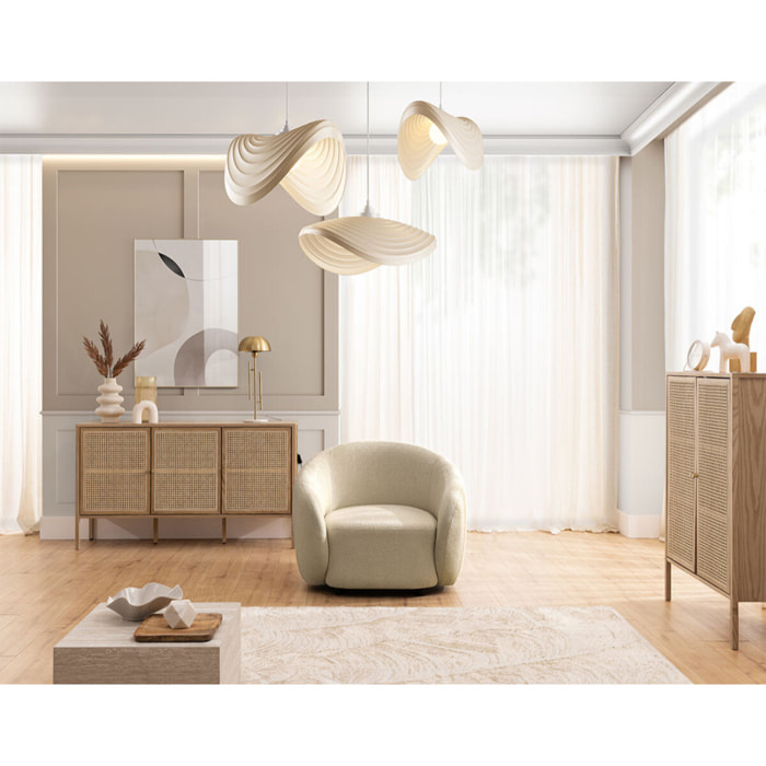 Flore - Fauteuil en tissu bouclette - Taupe