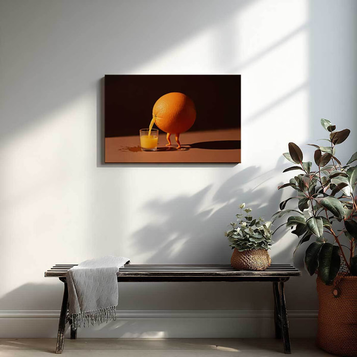 Tableau orange humoristique Toile imprimée
