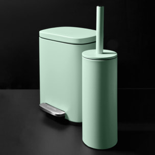Spirella Set Poubelle à  pédale 5L & Brosse Wc AKIRA Vert Glacé Mat