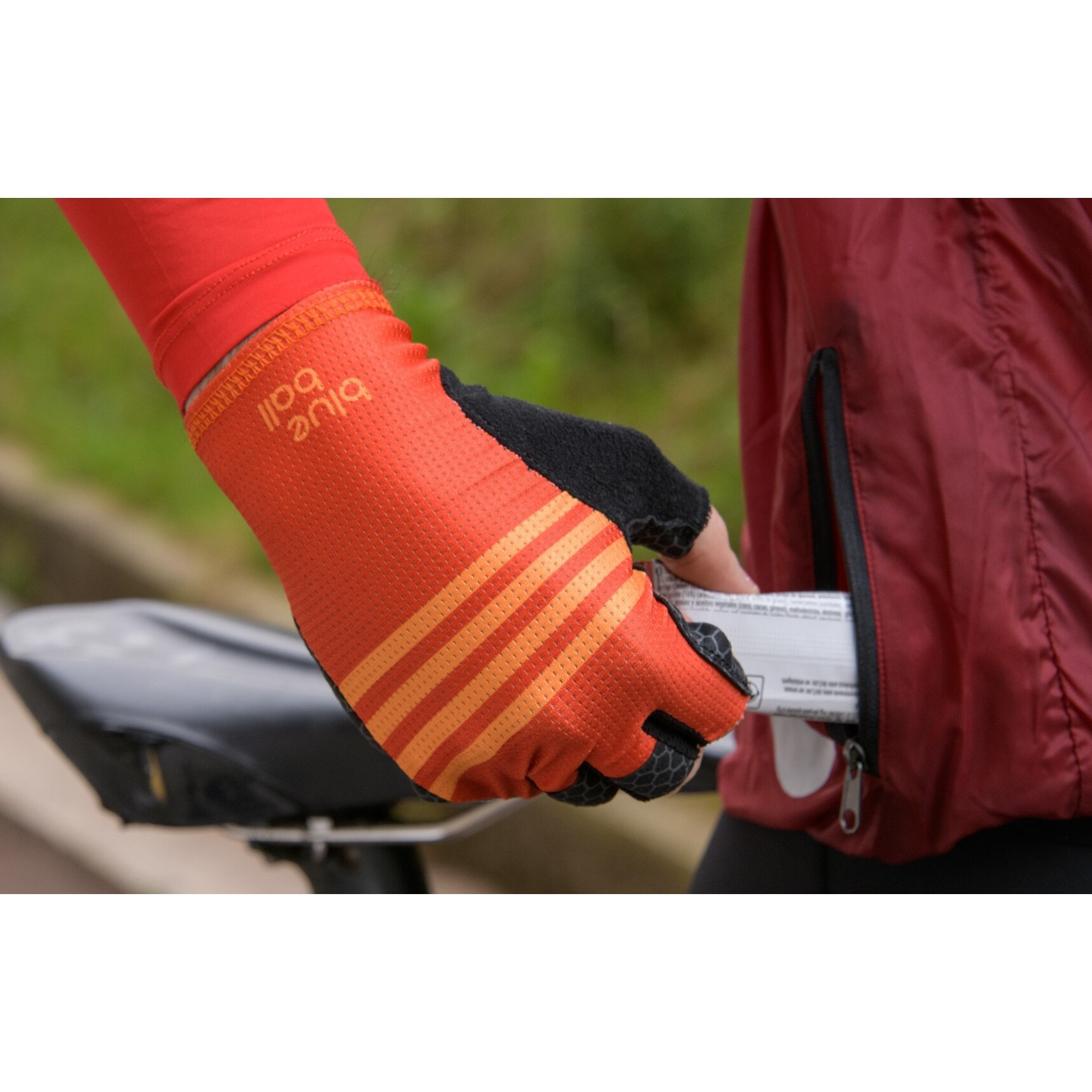 Guantes cortos de ciclismo unisex BLUEBALL Pavé Grip - Naranja