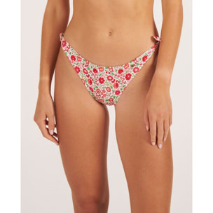 Braga de bikini clásica con lazos y estampado de flores
