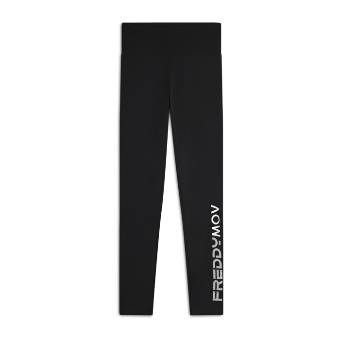 Pantaloni 7/8 donna Vita Alta con logo maculato sul fondo