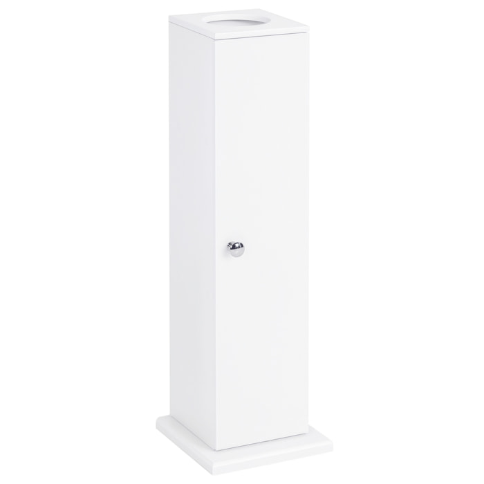 Armario de Baño Estrecho Mueble de Baño con Orificio para Papel Higiénico y Estantes Estilo Moderno para Espacios Pequeños 19,5x19,5x65 cm Blanco