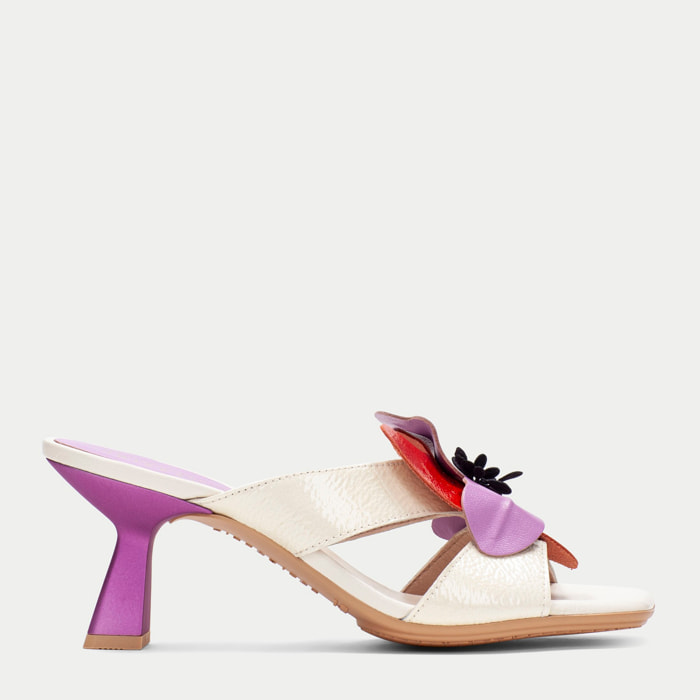 Sandalia Destalonada Danielle Crema violet 6 cm