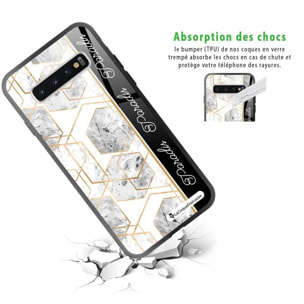 Coque Samsung Galaxy S10 Coque Soft Touch Glossy Marbre Noir Paradis Design La Coque Francaise