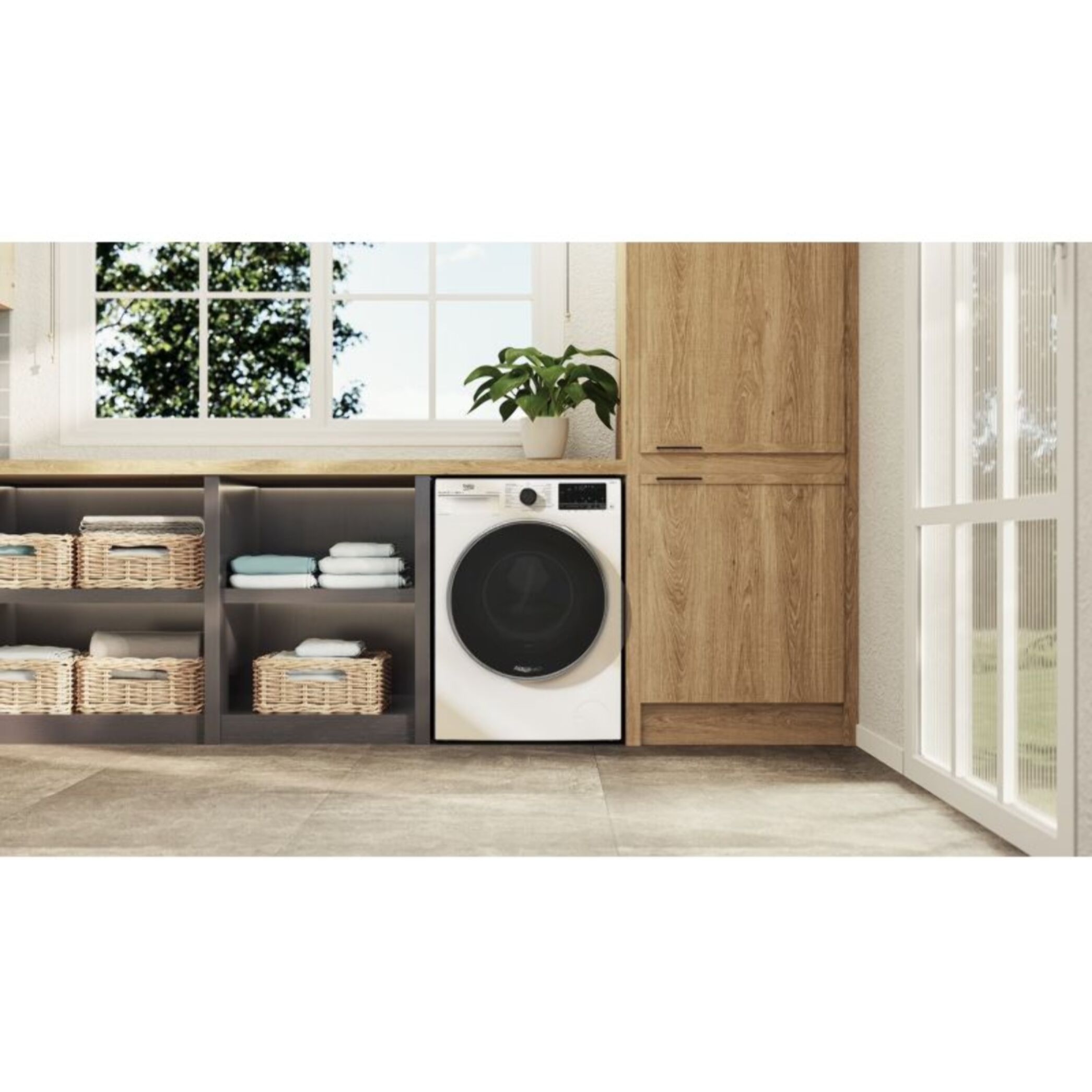 Lave linge hublot BEKO B5WFT59418W Technologie Aquatech