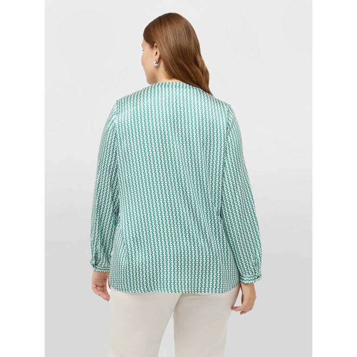 Fiorella Rubino - Blusa in raso stampato - Verde