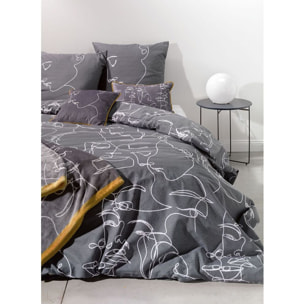 Parure De Couette 3pcs 100% Coton 57 Fils/cm2-nymphea