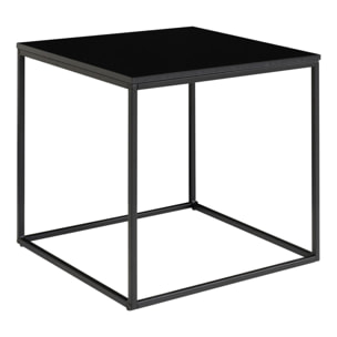 Tavolino d'appoggio Vita in nero con struttura in acciaio, 45×45×45 cm