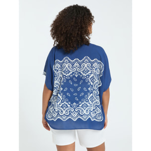 Fiorella Rubino - Blusa estampado bandana en viscosa - Azul