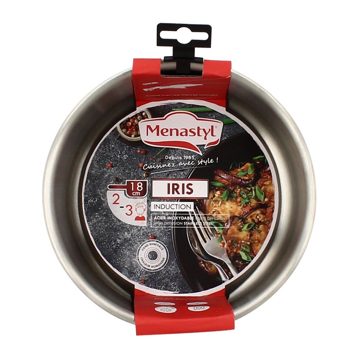 Casserole 18cm amovible en acier inoxydable - tous feux IRIS INOX