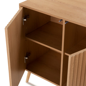 Aparador Lluvia 3 puertas color roble, 120 cm Ancho