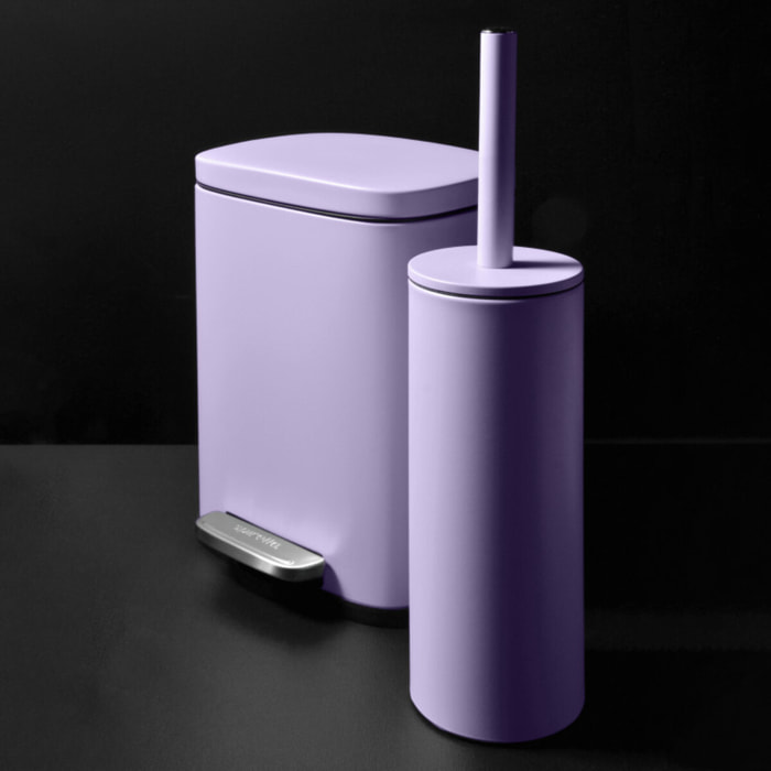 Set Poubelle à  pédale 5L & Brosse Wc AKIRA Lavande mat Spirella
