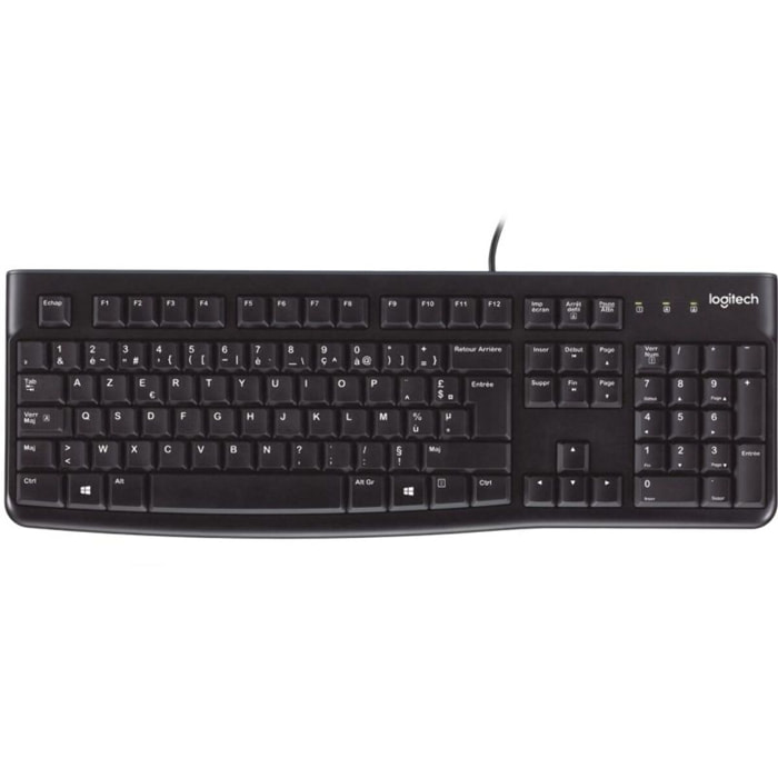 Clavier filaire LOGITECH K120 USB touches silencieuses