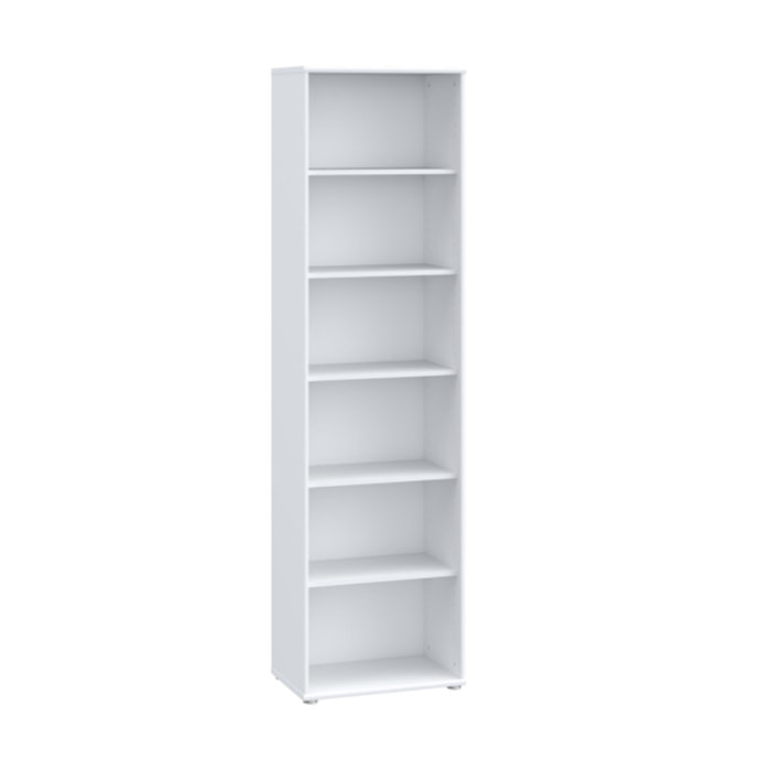 Étagère H. 198 x L. 54 cm décor blanc avec 5 étagères - MIA