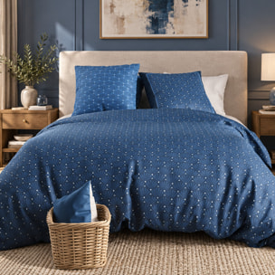 Parure housse de couette imprimé 100% coton - azura