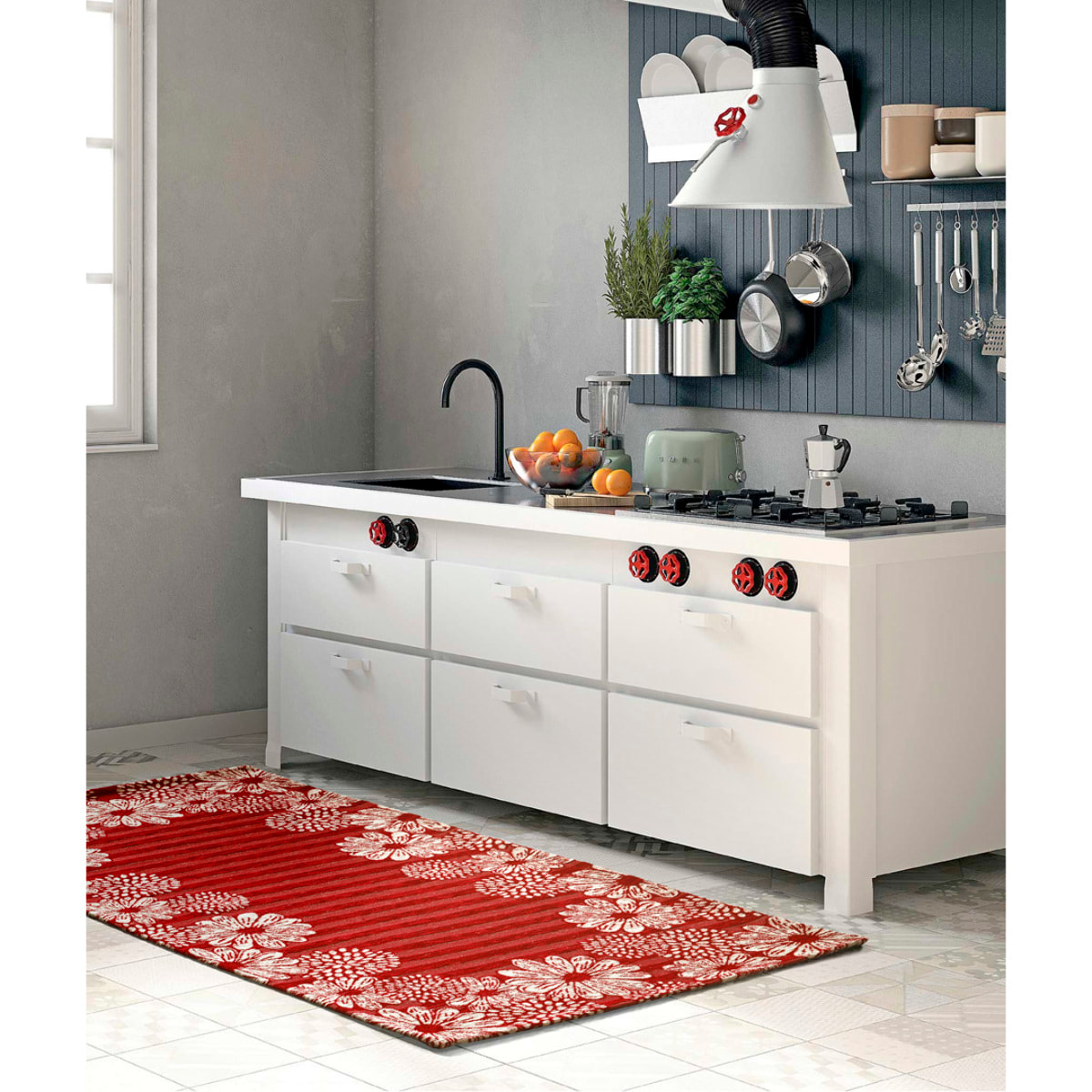Tappeto Cucina Rosso