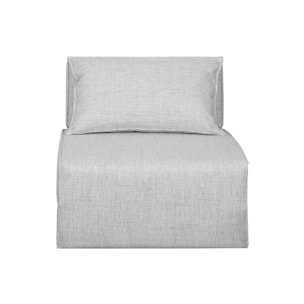 Chauffeuse 1 place convertible en tissu gris clair VICTOR