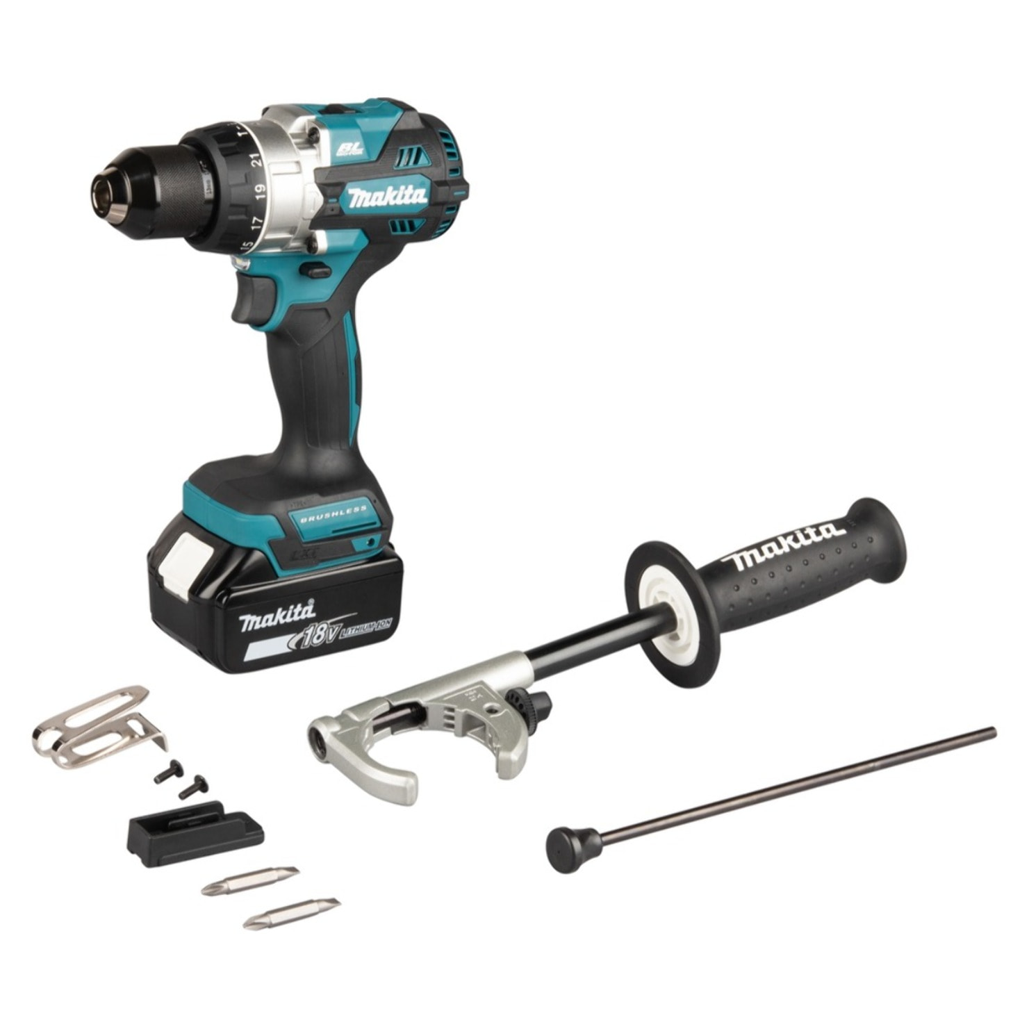 Perceuse visseuse à percussion LXT - Ø 13 mm - MAKITA - Avec 2 batteries 5 Ah + chargeur rapide + coffret Makpac - DHP492RTJ
