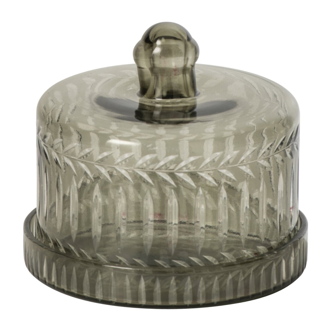 J-Line bocal rond relief - verre - vert kaki - small