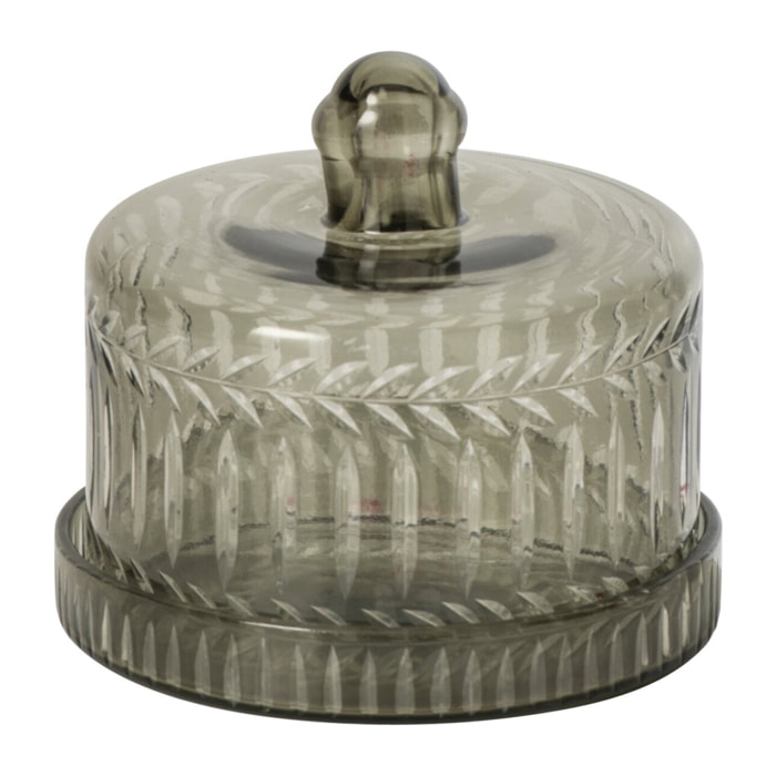 J-Line bocal rond relief - verre - vert kaki - small