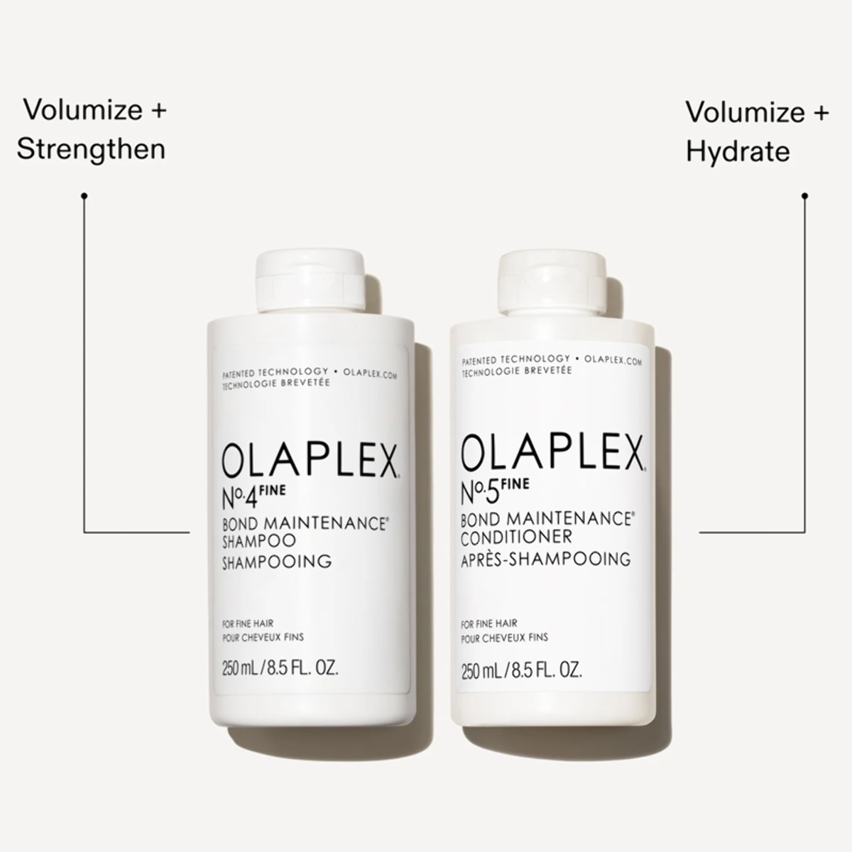 OLAPLEX Kit Bond Maintenance Shampoo N°4 Fine 250ml + Conditioner N°5 Fine 250ml