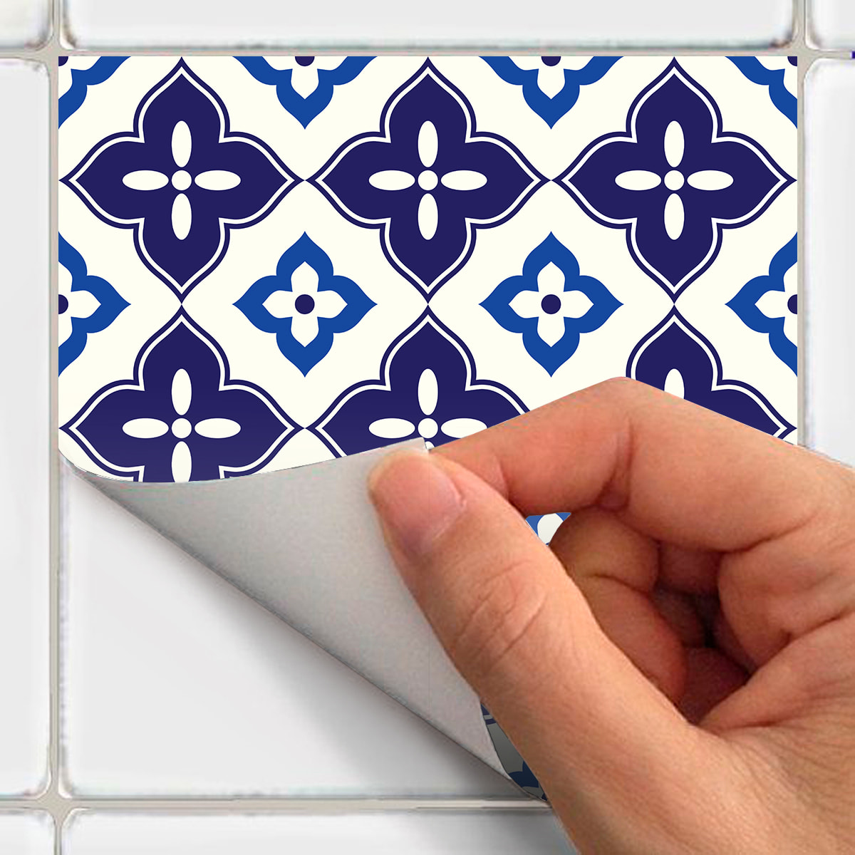 Stickers muraux - Sticker Mural Carrelage adhésif Cuisine Salle de Bain - 60 STICKERS CARREAUX DE CIMENT SATIO