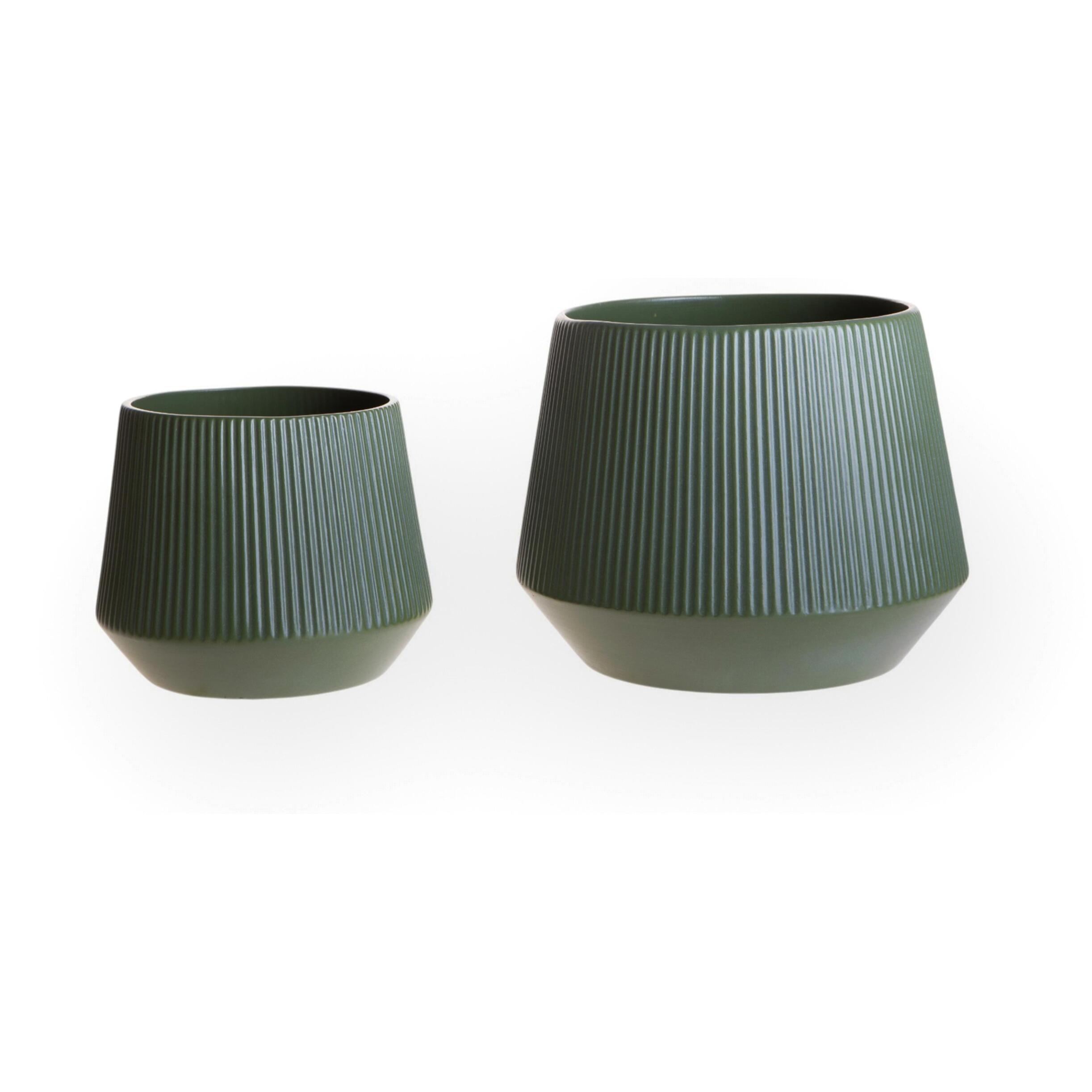 Set 2 vasi rigati - 27xH21x27cm - Pezzi 1 - Bianchi Dino SpA