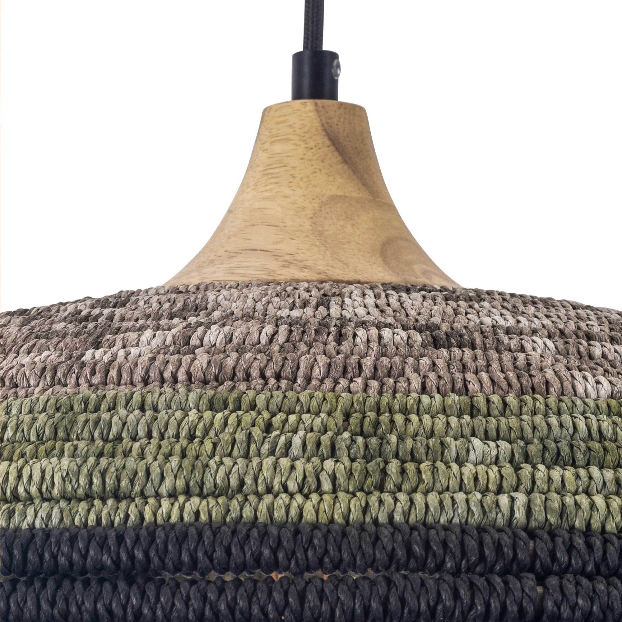 FORLIGHT Korg lampara colgante con pantalla de cuerda natural Ø500mm para bombilla E27