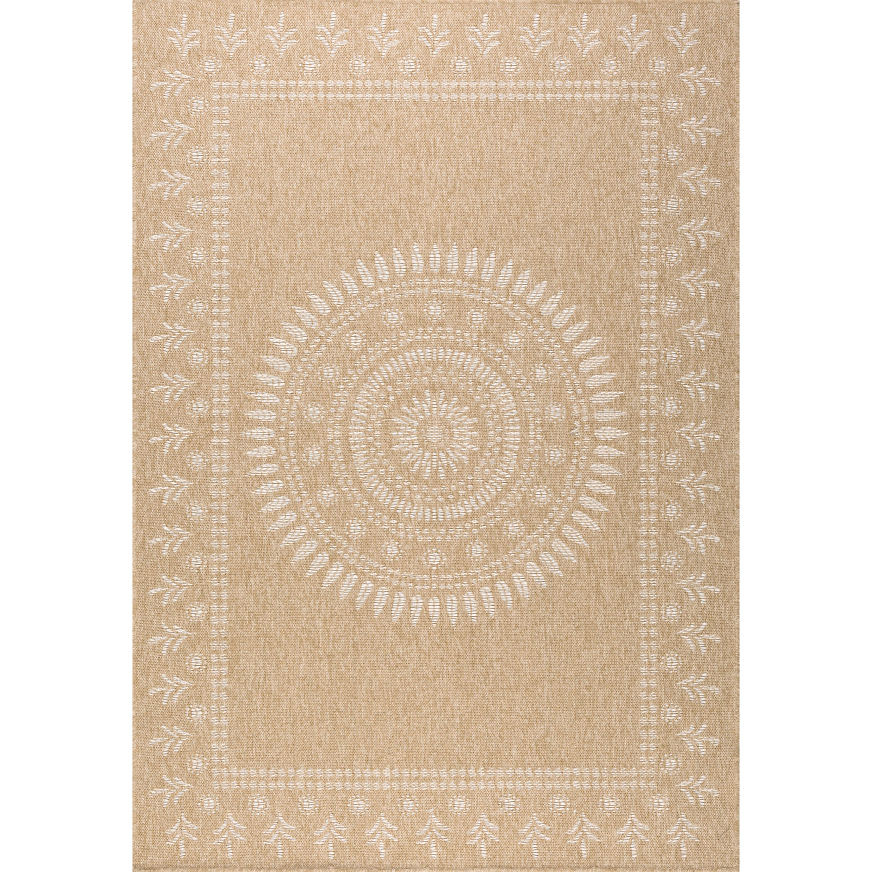 Nature - tapis effet jute blanc