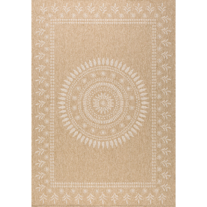 Nature - tapis effet jute blanc