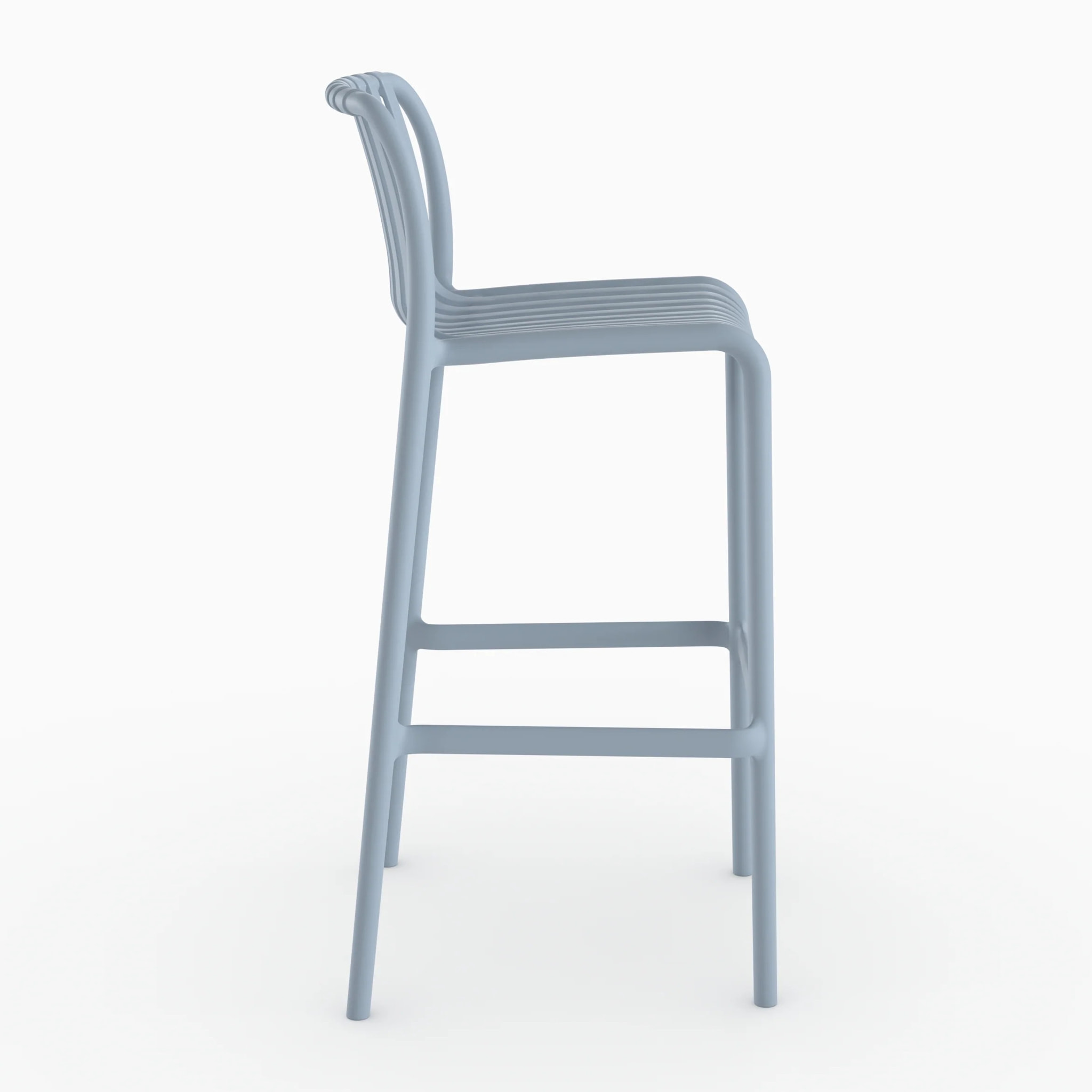 Lot de 2 chaises de bar de jardin 76 cm en plastique bleu pastel - Duli