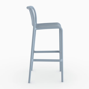 Lot de 2 chaises de bar de jardin 76 cm en plastique bleu pastel - Duli