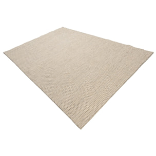 QUENTIN - Tapis rect. 160x230cm laine tissée couleur blanc/marron chiné