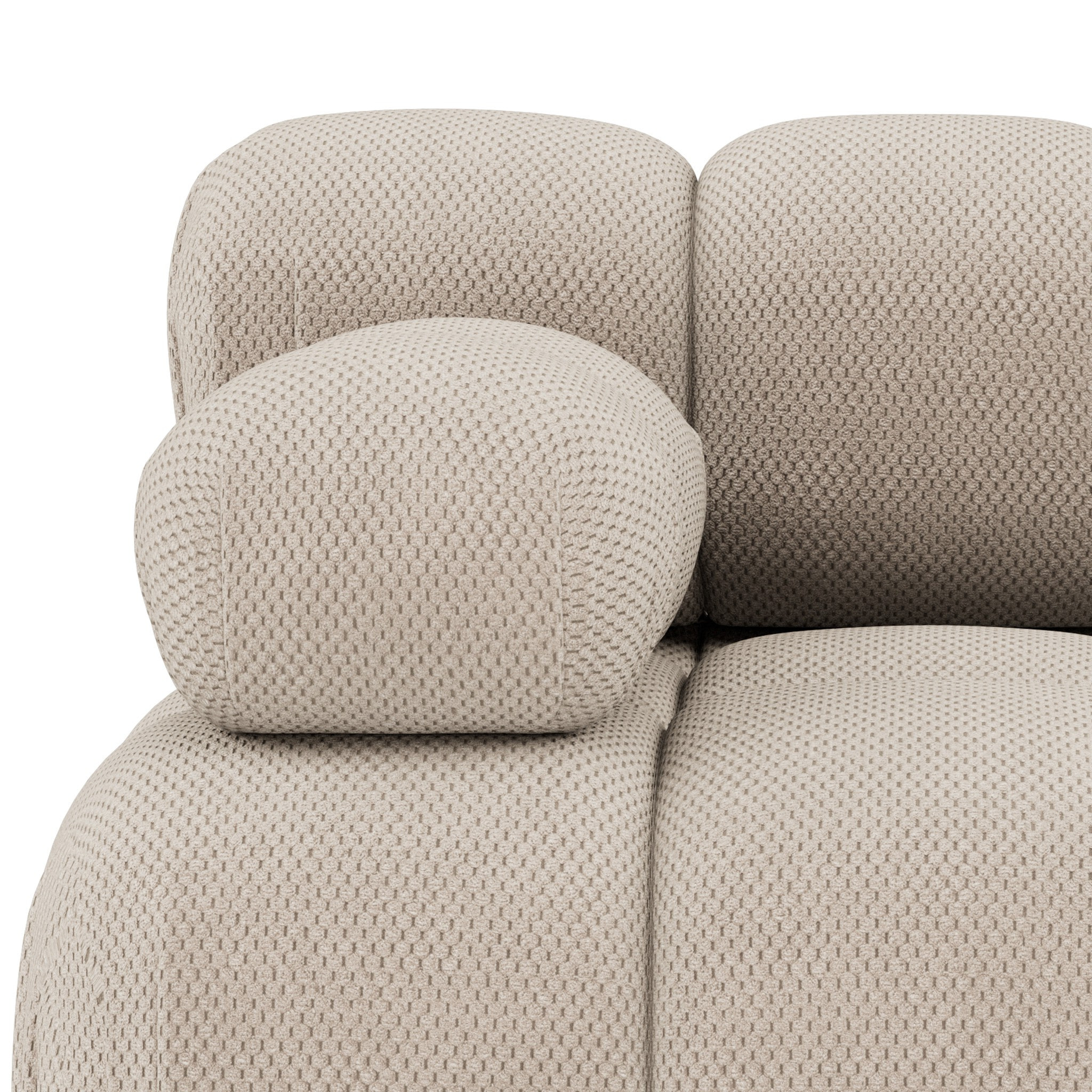 Ruby - module d'assise gauche en velours texturé - Beige