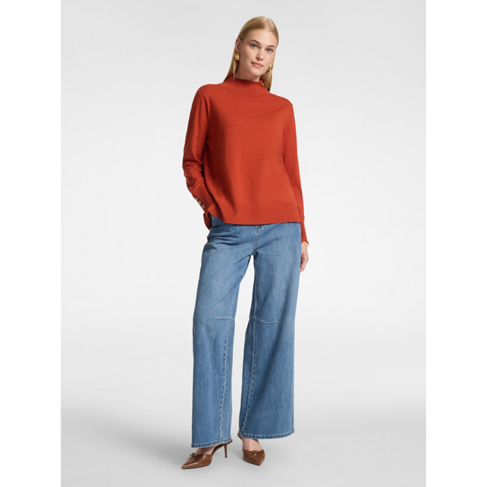 Elena Mirò - Jeans flare con detalles cosidos - Azul