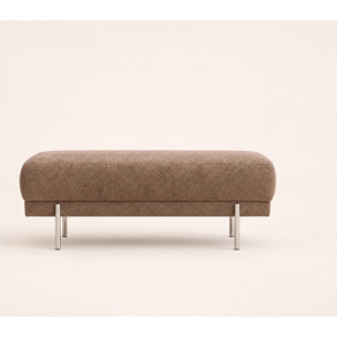 Gabin - pouf en velours texturé - Taupe