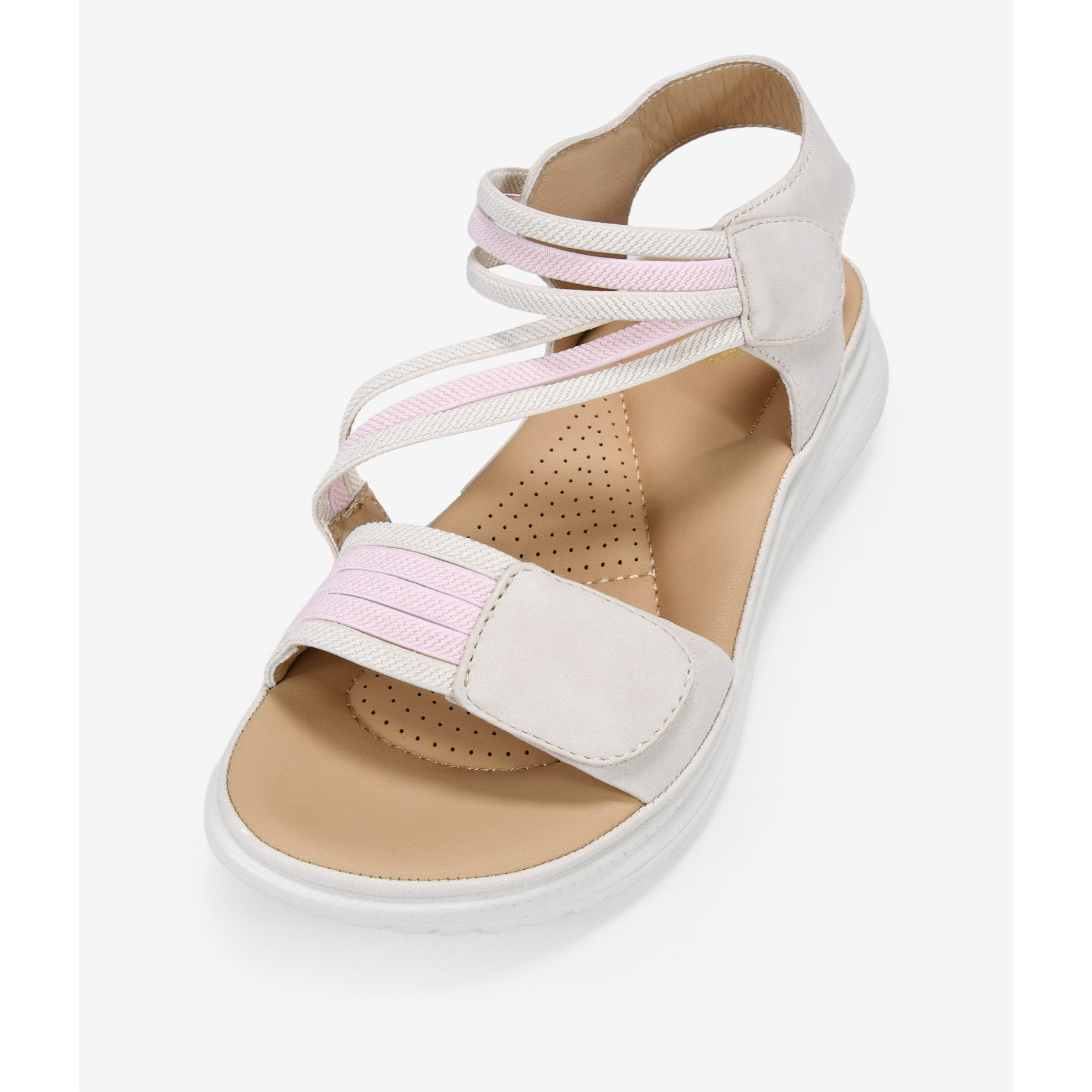 Sandalias deportivas beige con cierre fácil