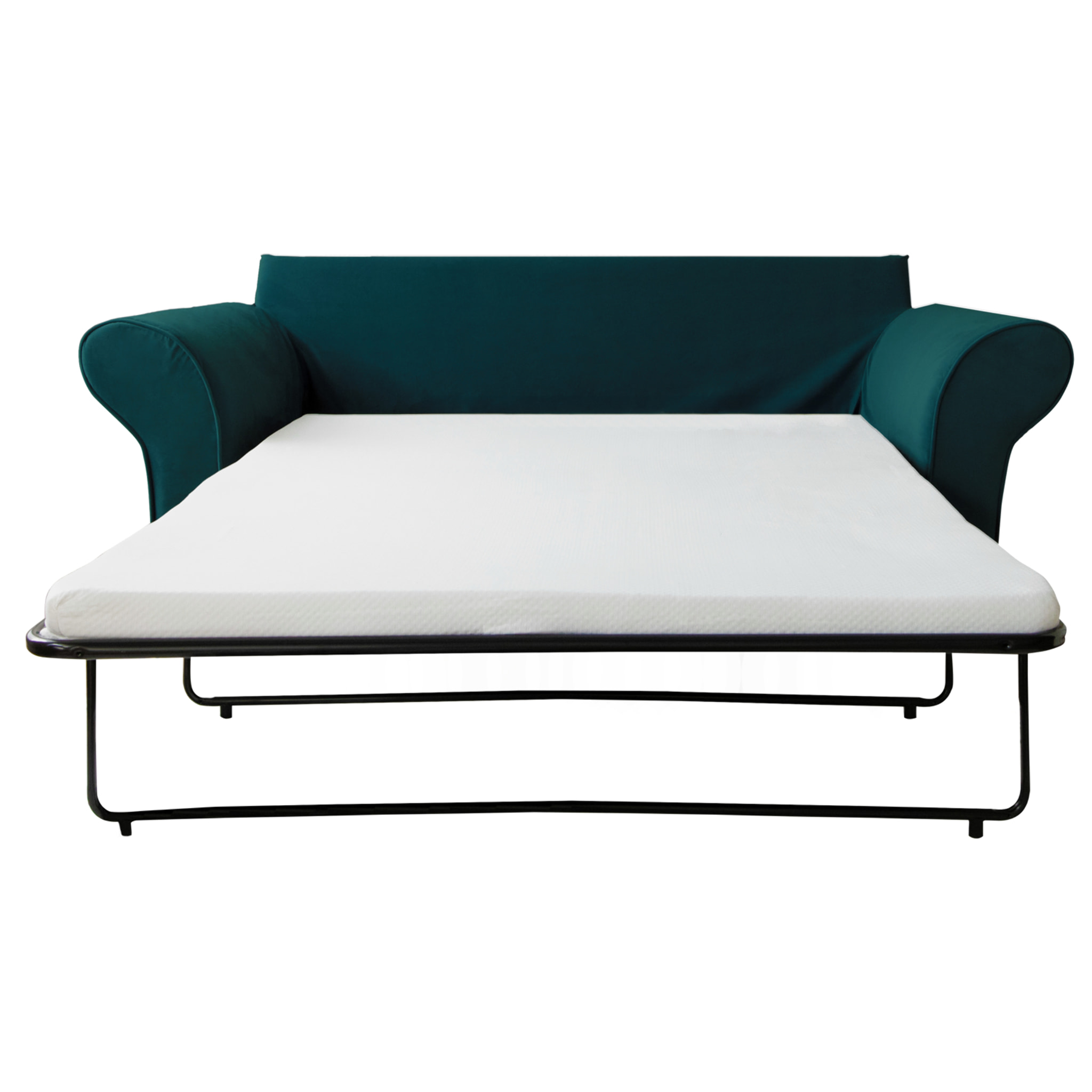 Canapé 3 places convertible en velours vert émeraude OSCAR